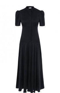 Однотонное шелковое платье-миди Hillier Bartley