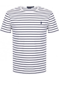 Хлопковая футболка в полоску Polo Ralph Lauren
