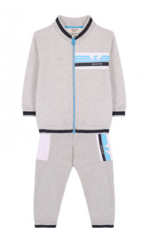 Хлопковый костюм из брюк и кардигана Armani Junior