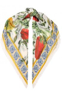 Шарф из смеси модала и кашемира с принтом Dolce &amp; Gabbana