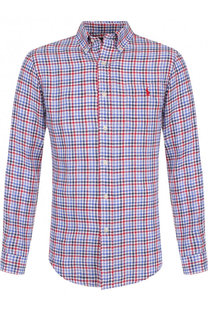 Льняная рубашка с воротником button down Polo Ralph Lauren