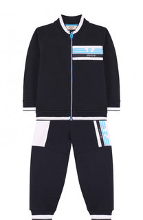 Хлопковый костюм из брюк и кардигана Armani Junior