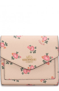 Кожаный кошелек с принтом и клапаном Coach
