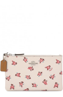 Кошелек на молнии с принтом из зерненой кожи Coach