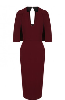Однотонное платье-футляр с кейпом Roland Mouret