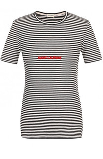 Приталенная хлопковая футболка в полоску Saint Laurent