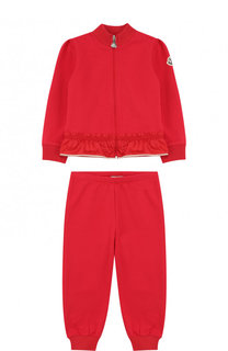 Хлопковый костюм из брюк и кардигана на молнии Moncler Enfant