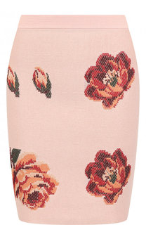 Вязаная мини-юбка с цветочным рисунком Alexander McQueen
