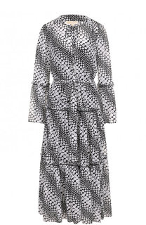 Приталенное платье-миди с принтом MICHAEL Michael Kors