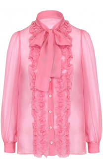 Полупрозрачная шелковая блуза с оборками Dolce &amp; Gabbana
