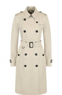 Хлопковый двусторонний тренч с поясом и погонами Burberry