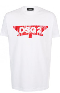 Хлопковая футболка с принтом Dsquared2