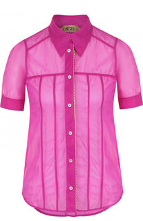 Полупрозрачная блуза с коротким рукавом No. 21