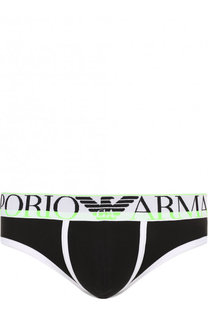 Хлопковые брифы с широкой резинкой Emporio Armani