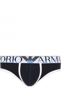 Хлопковые брифы с широкой резинкой Emporio Armani