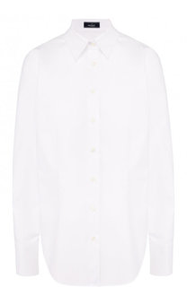 Однотонная приталенная блуза из хлопка Van Laack
