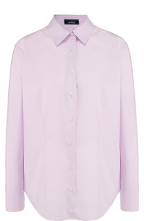 Однотонная приталенная блуза из хлопка Van Laack