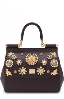 Сумка Sicily small с аппликациями Dolce &amp; Gabbana