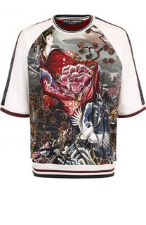 Хлопковый свитшот с короткими рукавами Dolce &amp; Gabbana
