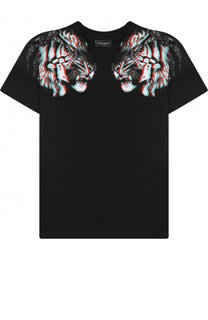 Хлопковая футболка с принтом Marcelo Burlon Kids of Milan