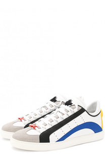 Комбинированные кеды на шнуровке Dsquared2