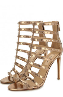 Босоножки Valentino Garavani Lovestud из металлизированной кожи на шпильке Valentino