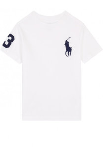 Хлопковая футболка с вышивкой Polo Ralph Lauren