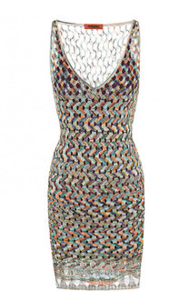 Вязаное мини-платье с V-образным вырезом Missoni