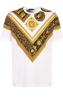 Хлопковая футболка с принтом Versace