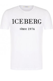 Хлопковая футболка с логотипом бренда Iceberg