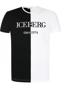 Хлопковая футболка с логотипом бренда Iceberg