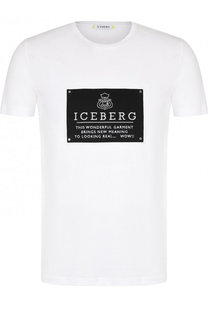 Хлопковая футболка с логотипом бренда Iceberg