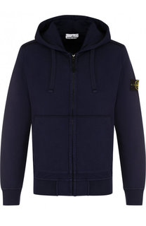 Хлопковая толстовка на молнии с капюшоном Stone Island