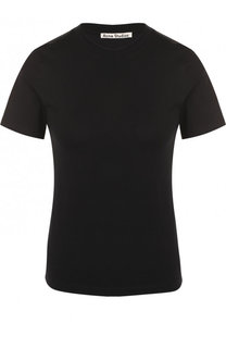 Однотонная хлопковая футболка с круглым вырезом Acne Studios