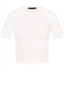 Топ из вискозы с круглым вырезом и фестонами Alexander McQueen