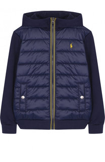 Куртка со стеганой вставкой на молнии с капюшоном Polo Ralph Lauren