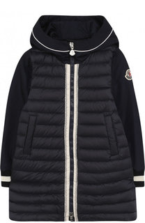 Стеганое пуховое пальто с капюшоном Moncler Enfant