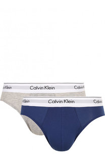 Комплект из двух хлопковых брифов с широкой резинкой Calvin Klein Underwear