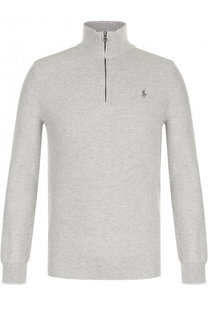 Хлопковый джемпер с воротником на молнии Polo Ralph Lauren