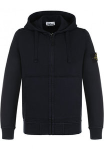 Хлопковая толстовка на молнии с капюшоном Stone Island