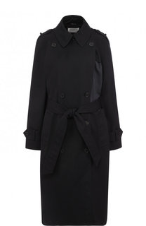 Однотонный двубортный тренч с погонами Maison Margiela