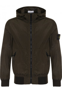 Бомбер на молнии с капюшоном Stone Island