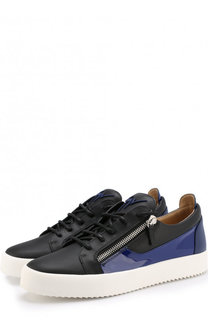 Кожаные кеды Frankie на шнуровке Giuseppe Zanotti Design