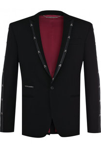 Однобортный пиджак из вискозы с отделкой Philipp Plein