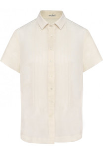 Приталенная льняная блуза с коротким рукавом Van Laack