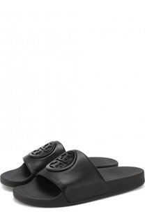 Кожаные шлепанцы с логотипом бренда Tory Burch