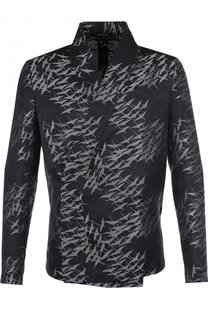 Однобортный пиджак из смеси шерсти и вискозы Emporio Armani