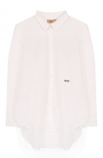 Блуза с удлиненной спинкой и декоративной отделкой с бисером No. 21