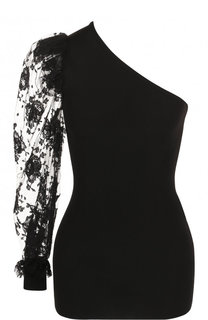 Топ асимметричного кроя с кружевным рукавом Givenchy