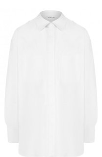 Однотонная хлопковая блуза свободного кроя Helmut Lang